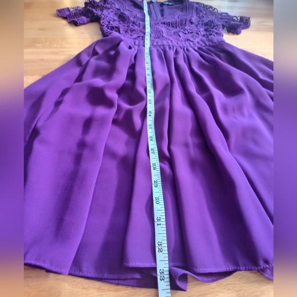 Lulu's Purple 💜 Lace and Chiffon Dress Size XS - Picture 7 of 12